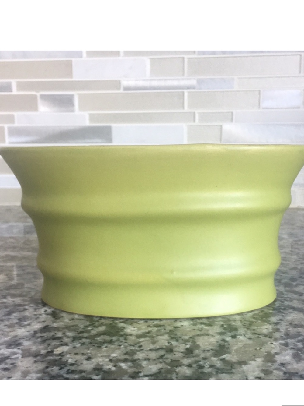Sage Green Ceramic Wave Ripple Rectangular Indoor Decorative Planter